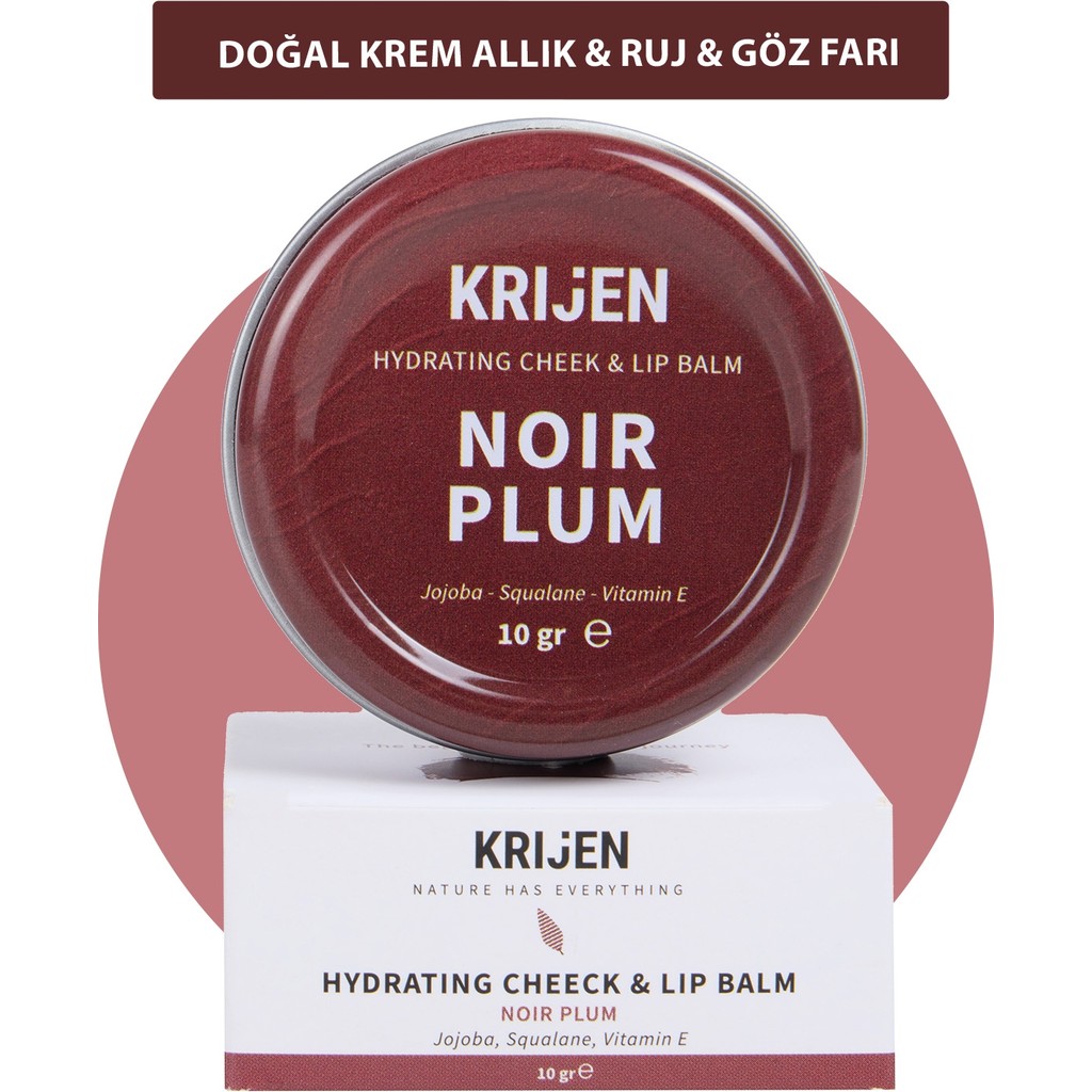 Krijen Noir Plum Mürdüm Renkli Dudak & Yanak Balmı | Bitkisel Krem Allık&ruj&far Rujlar & Dudak Parlatıcıları Fiyatı