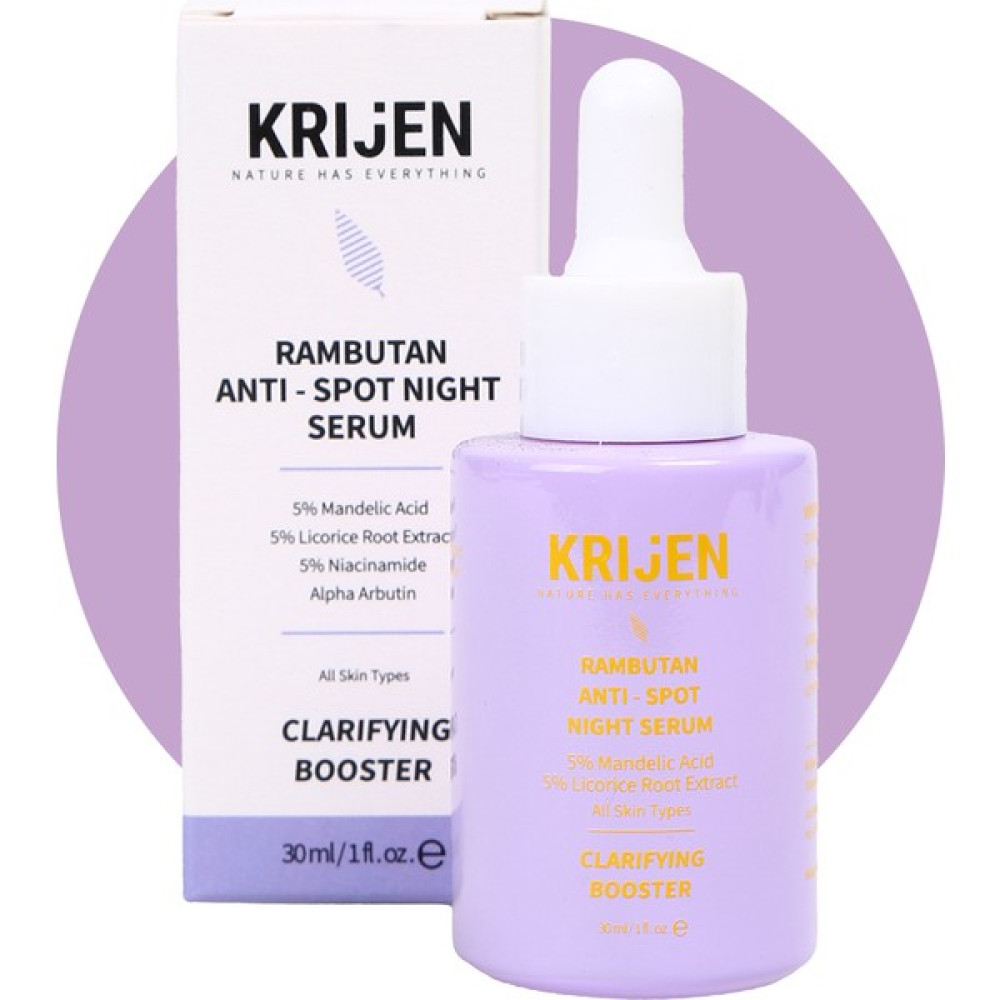 Krijen Rambutan Anti - Spot Cilt Tonu Eşitleyici Gece Serum | %5 Mandelic Acid + %5 Meyan Kökü Ekstraktı Anti-Aging / Yaşlanma Karşıtı Fiyatı