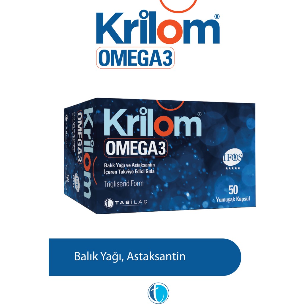 Krilom Omega 3 50 Yumuşak Kapsül Balık Yağı Türkiye Menşeli Astaksantin İçeren Takviye Gıda Sporcu Besini & Supplementler Fiyatı