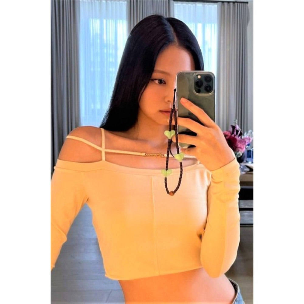 Krimo Fashion Kpop Blackpink Jennie Yeşil Kalpli Kahverengi Boncuklu Telefon Charmı Süsü Cep Telefonu Aksesuarı Fiyatı