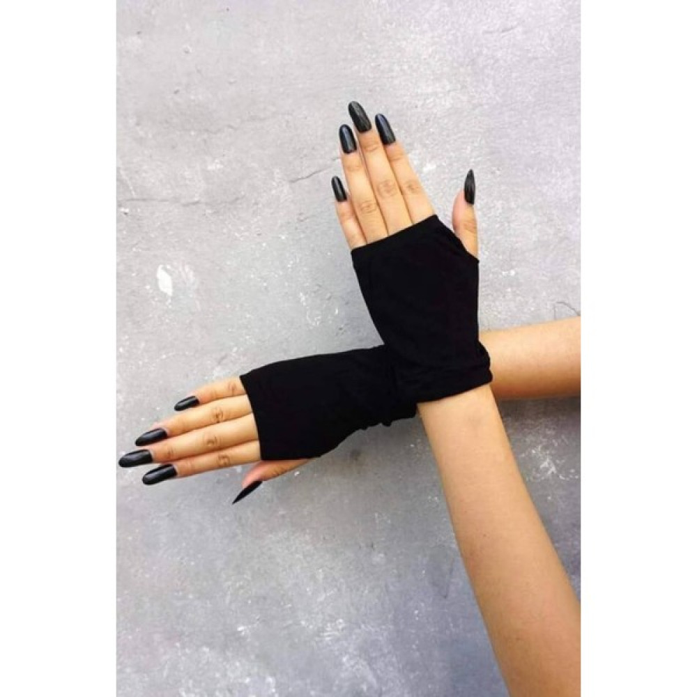 Krimo Fashion Kpop Kore Tarzı Gothic Siyah Parmaksız Örme Eldiven Kadın Eldiveni Fiyatı