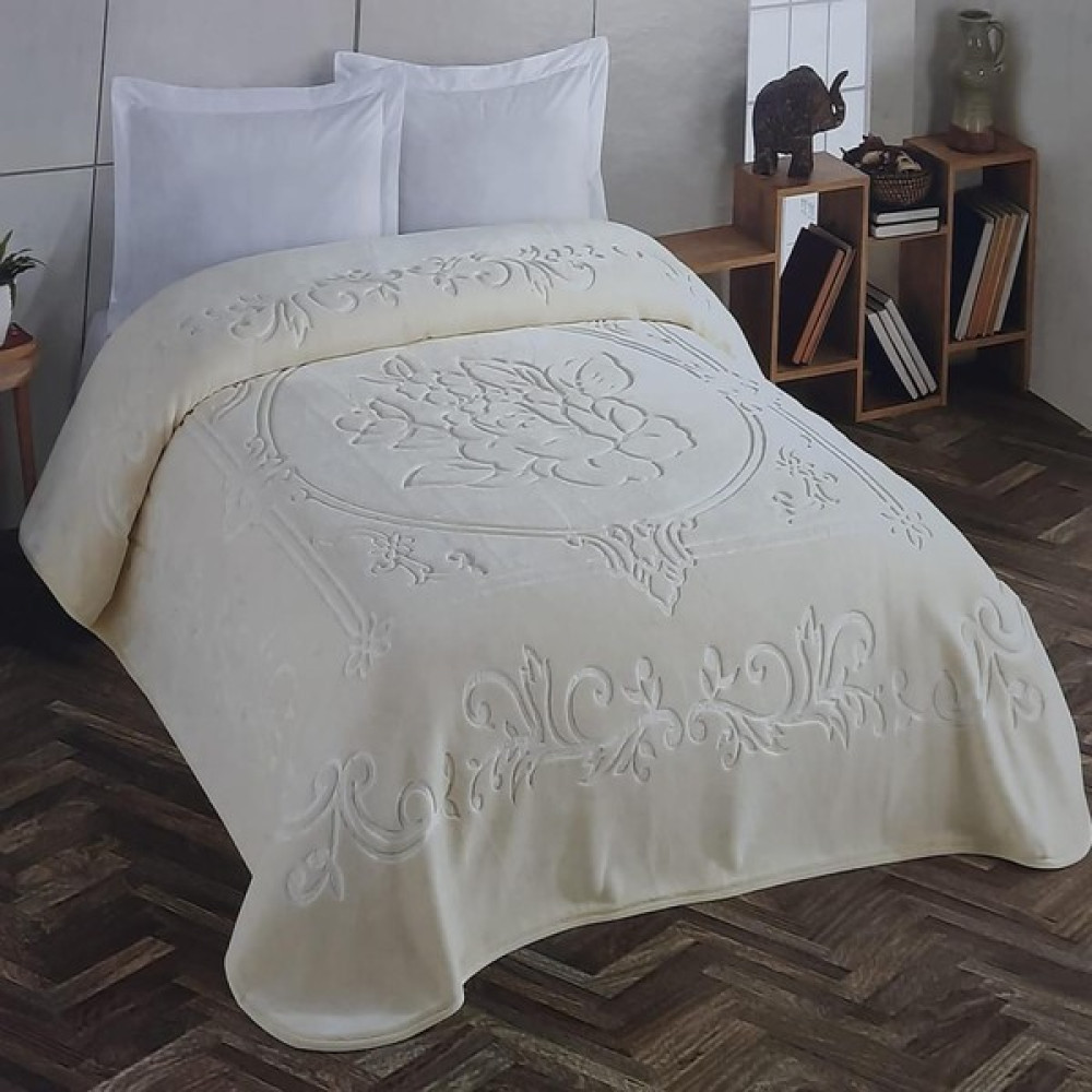 Kristal Battaniye Ecru Çift Kişilik - Ekru - 220 x 240 cm Battaniye Fiyatı