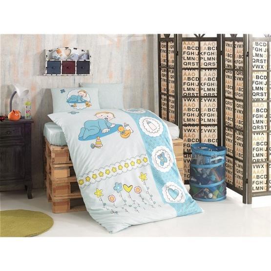 Kristal By Taç Happy Baby Mavi Bebek Nevresim Takımı
