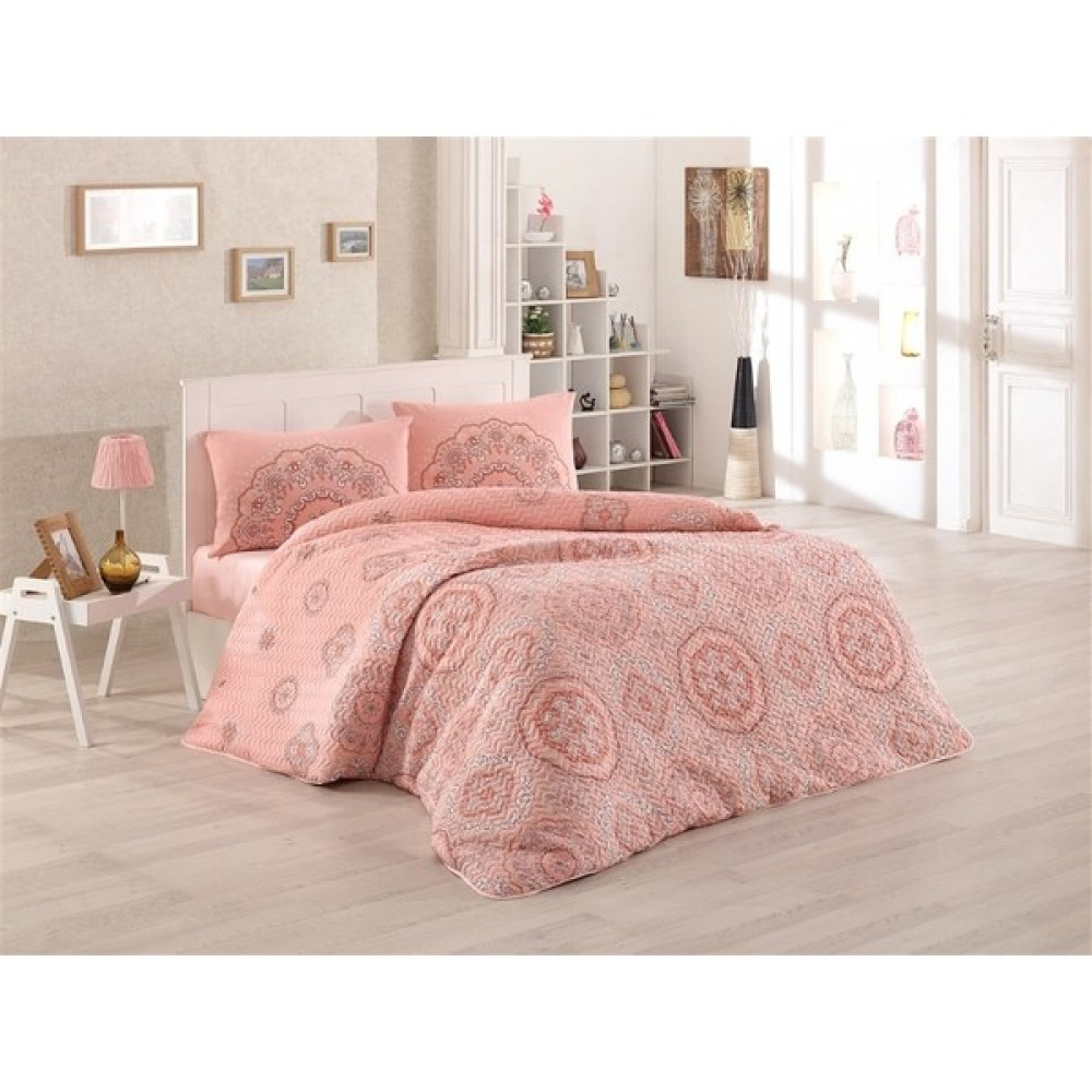 Kristal Dört Mevsim Çift Kişilik Şehriban Pudra Light - 200 x 220 cm - Renkli Nevresim Takımı Fiyatı