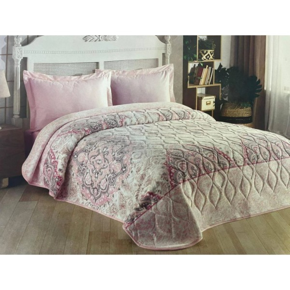 Kristal Eliz Pembe Çift Kişilik Battaniye - 220 x 240 cm - Renkli Battaniye Fiyatı