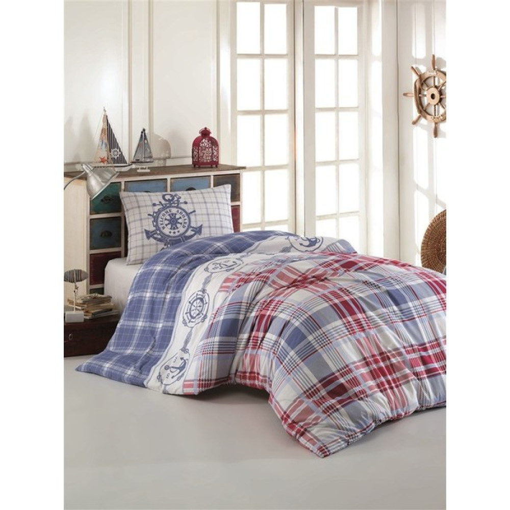 Kristal Nevresim Takımı Sailor Mavi Tek Kişilik - 160 x 220 cm Nevresim Takımı Fiyatı