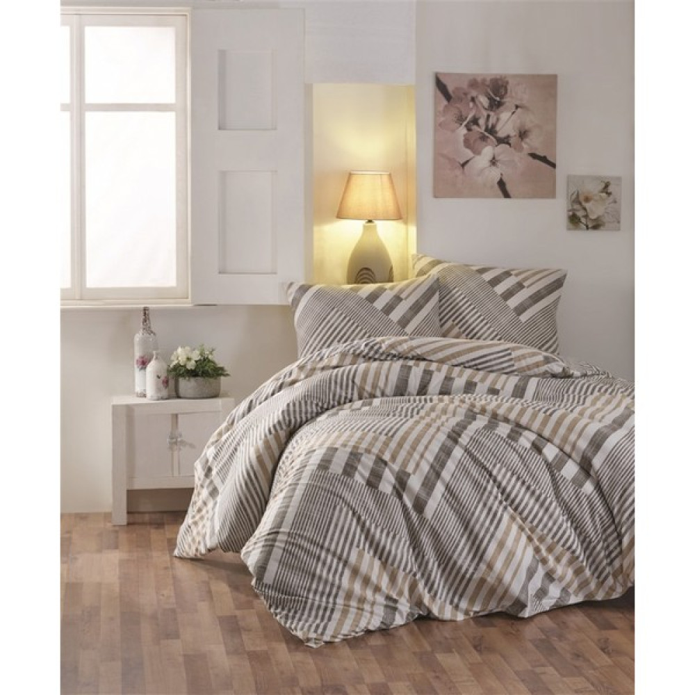 Kristal Nevresim Takımı Velda Kahve Çift Kişilik - 200 x 220 cm Nevresim Takımı Fiyatı