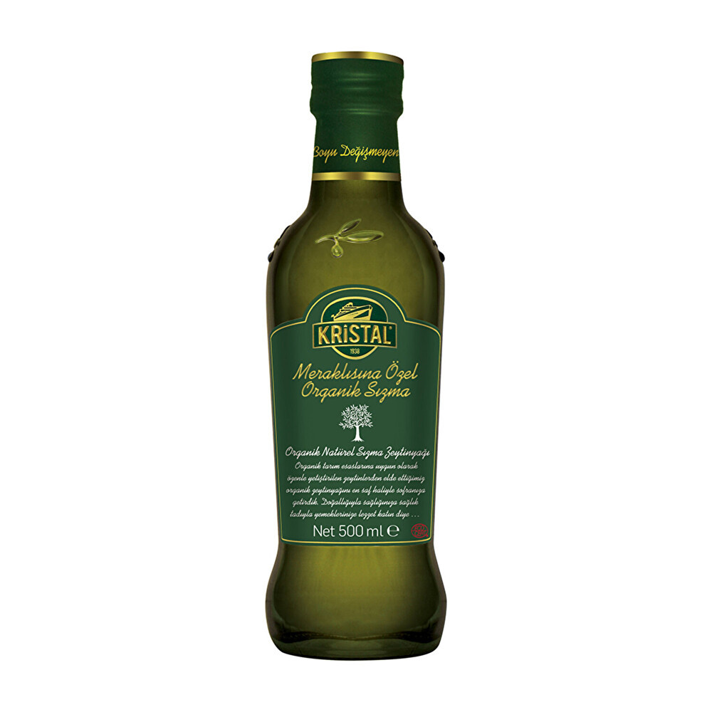 Kristal Organik Zeytinyağı Cam Şişe 500 ml Organik Ürünler Fiyatı