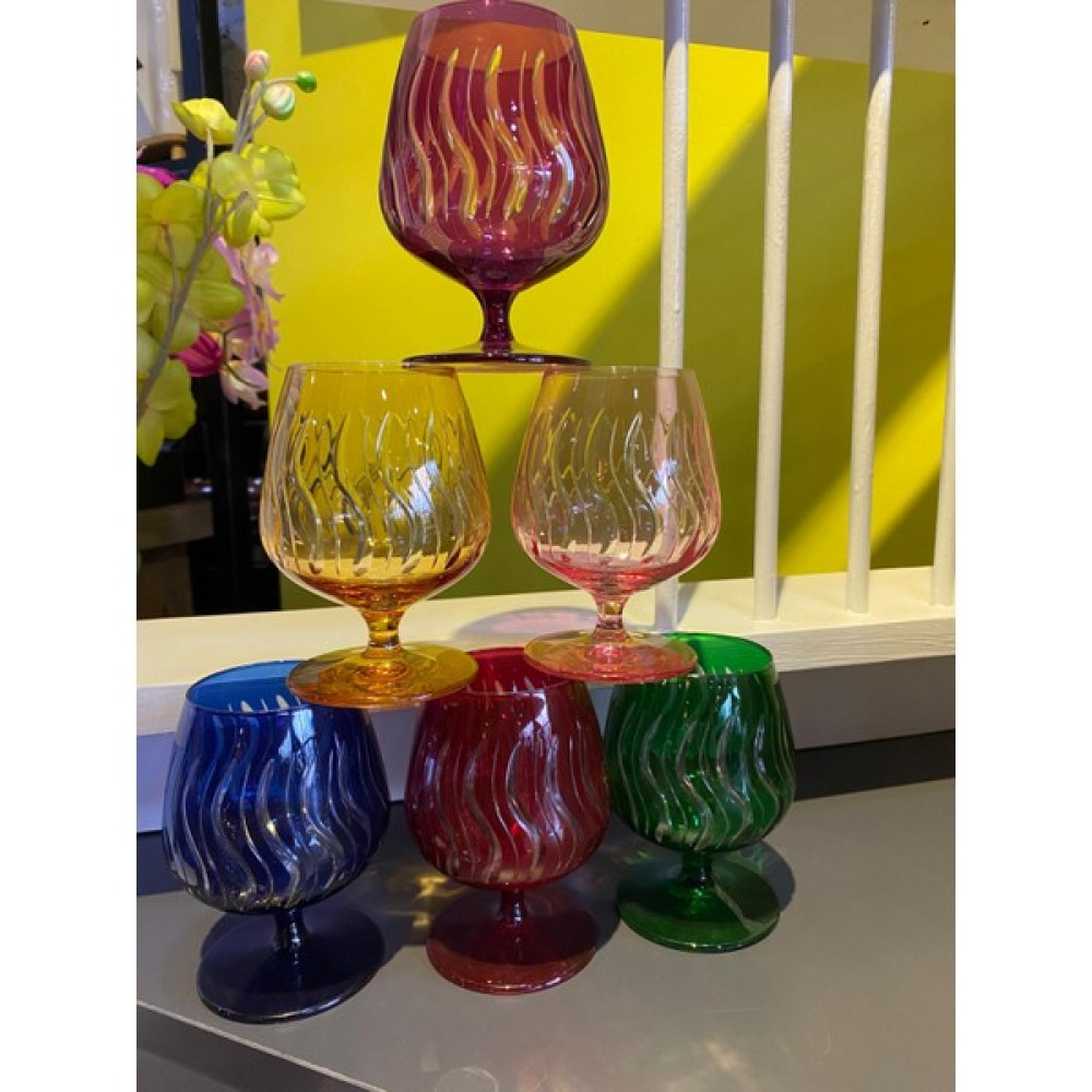Kristal (Rona Konyak) Kahve Yanı Ayaklı Bardak - Renkli - 250 ml Fincan / Bardak / Kahve Takımı Fiyatı