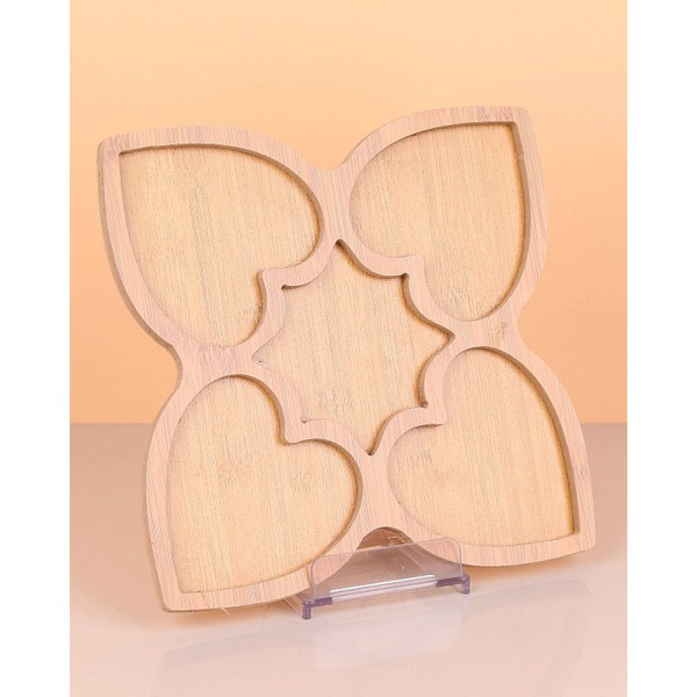 Krl Home 5 Bölmeli Yaprak Kahvaltılık Çerezlık Sunumluk (26CM) - Ahşap - Gold Sabunluk Fiyatı