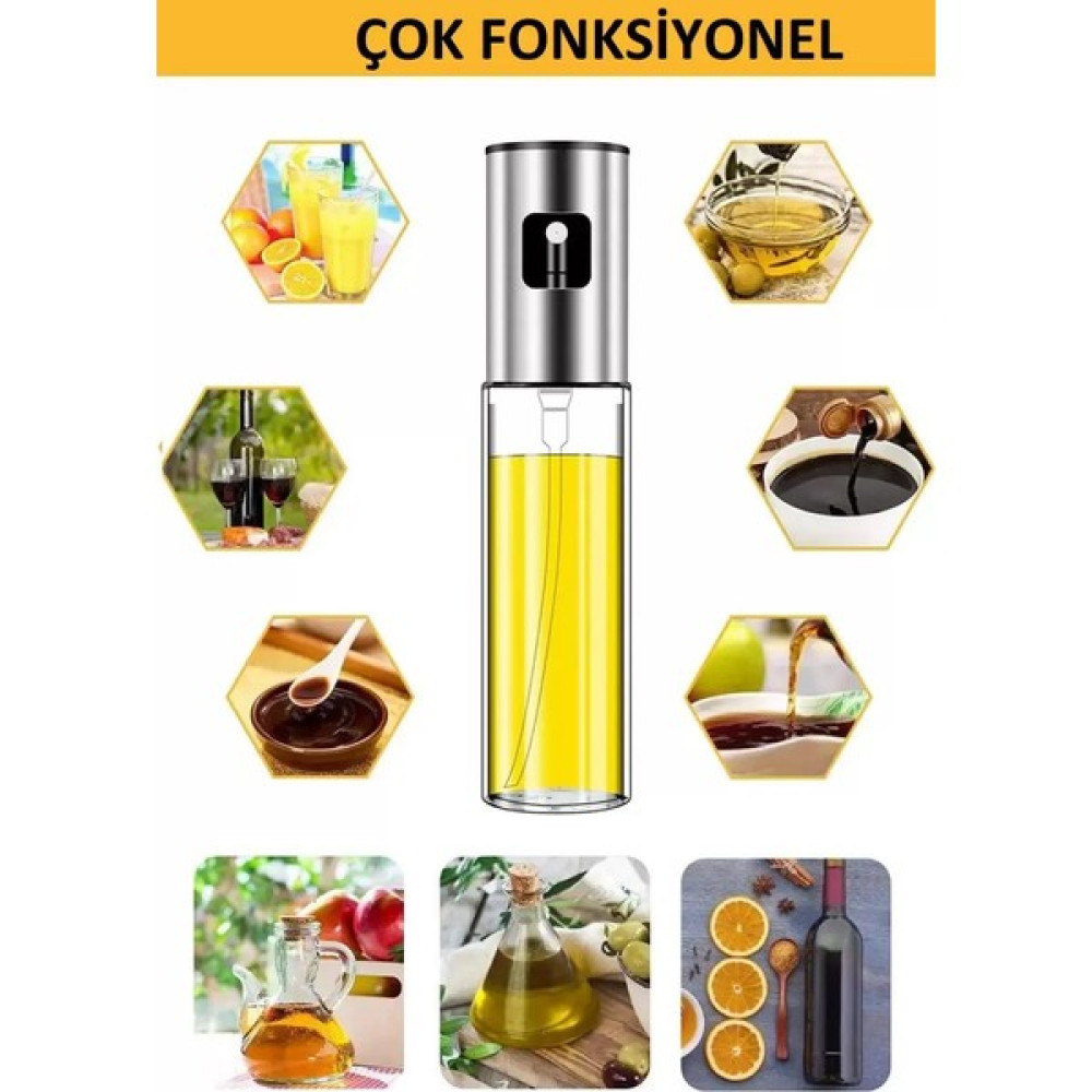Krl Home Cam Sprey Yağdanlık Cam Sprey Yağlık Püskürtmeli Fısfıs Yağlık Sirkelik Limonluk Airfryer Yağlık - Gold Renk- 100 ml Mutfak Gereçleri Fiyatı
