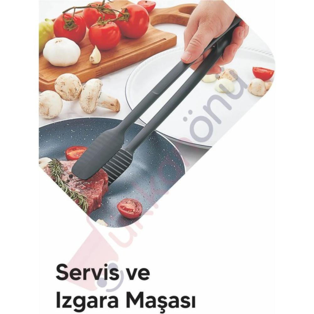 Krl Home Gnarp Tarz Servis ve Izgara Maşası Yanmaz Yapışmaz Maşa Kaymaz Barbekü Maşası Yemek & Mutfak Masası Fiyatı