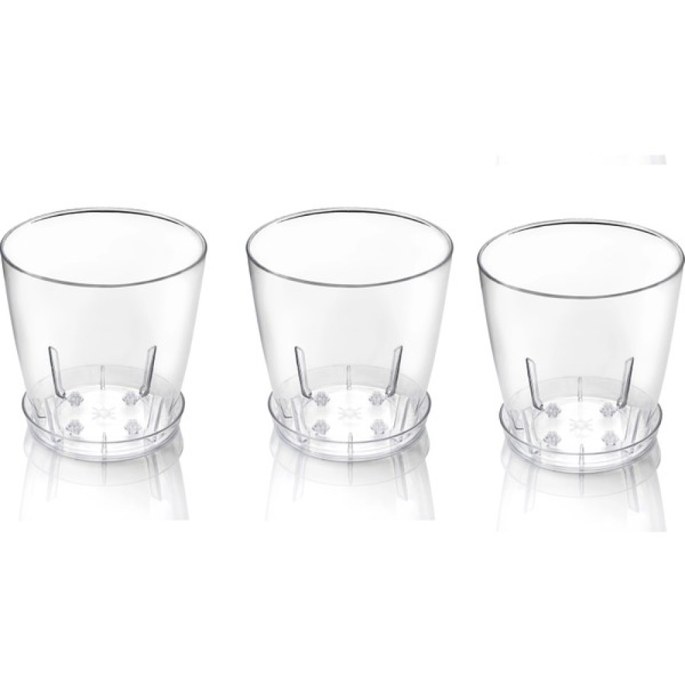 Krm Home 3 Adet Papatya Orkide Saksısı Tabaklı Şeffaf Plastik Saksı 13 Cm-Vanda 13 Saksı ve Aksesuarları Fiyatı