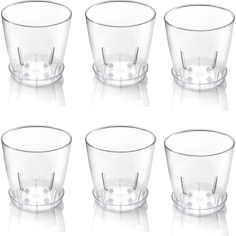 Krm Home 6 Adet Poliwork Orkide Saksısı 1.6 Lt Tabaklı 6'lı-Şeffaf Saksı 13 cm Saksı ve Aksesuarları Fiyatı