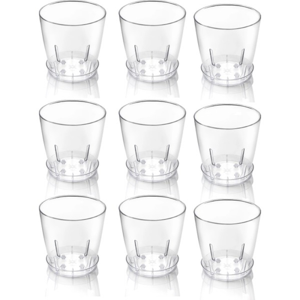 Krm Home 9 Adet 18 cm Orkide Saksısı 2.2 Lt Tabaklı 9'lu Şeffaf Saksı Saksı ve Aksesuarları Fiyatı