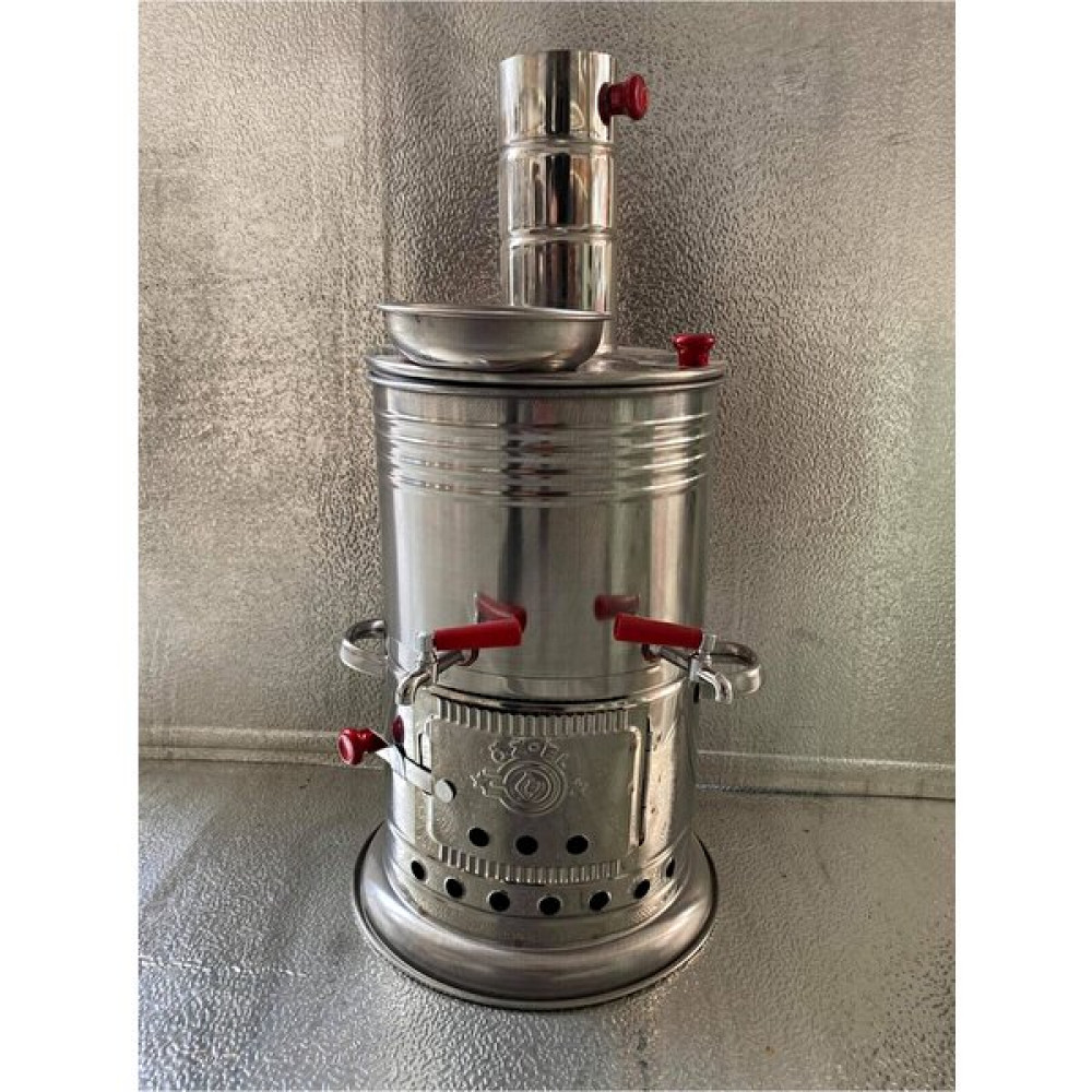 Krom Semaver Çift Musluklu 5litre - Gri Bahçe Aksesuarı Fiyatı