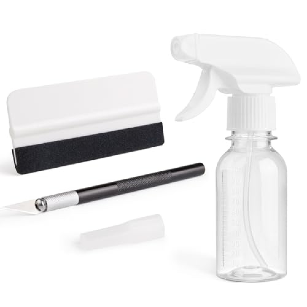 Kromapolis Window Tint Kit, 3 Pieces Window Film Installation Kit for Car & Glass, Complete Application Tool Kit Includes Felt Squeegee, Carving Knife, 100ML Spray Bottle