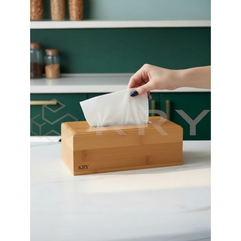 Kry Bambu Çek Sil Peçetelik 23X13 cm – Kağıt Havlu Kutusu, Peçete Dispenseri Organizer El / Yüz Havlusu Fiyatı