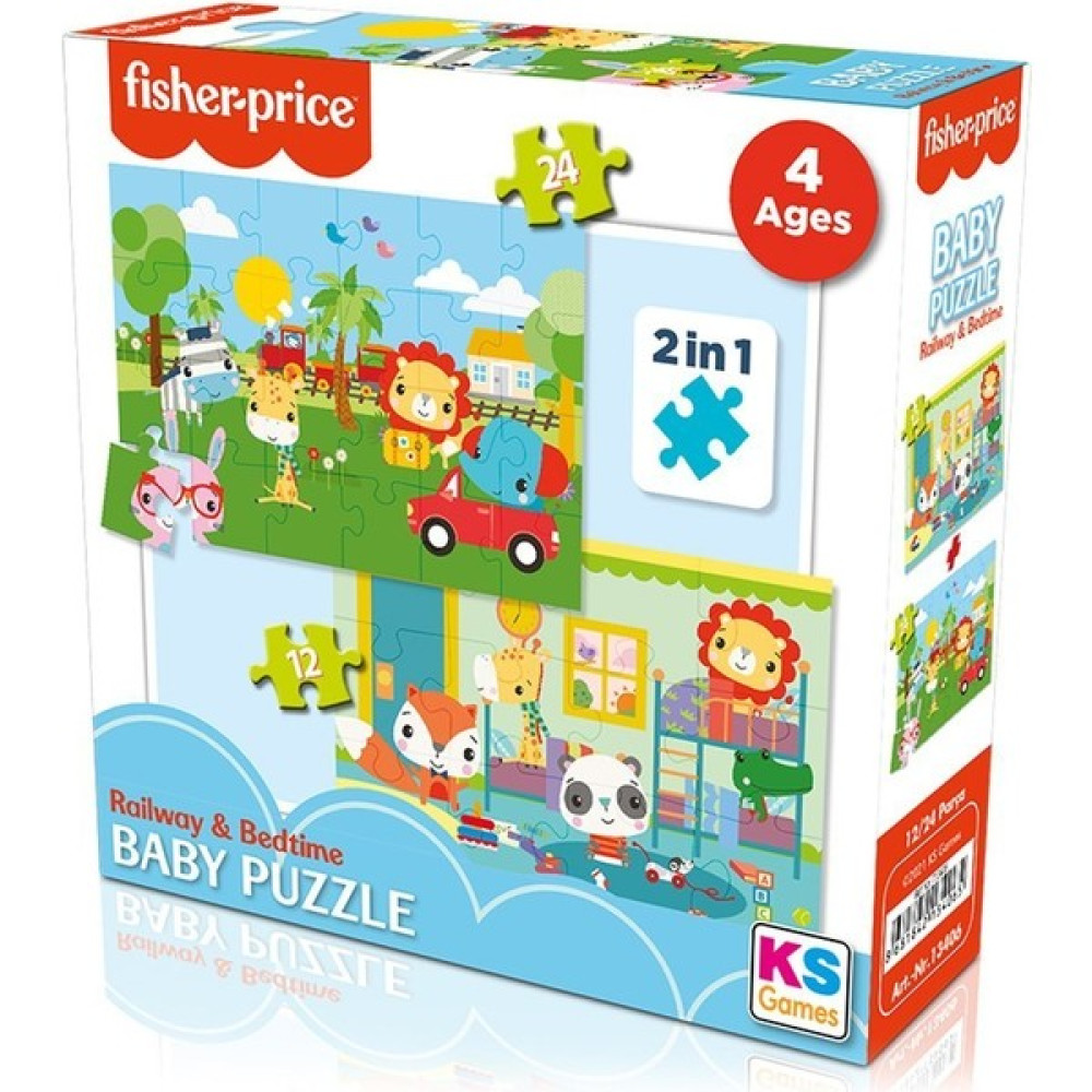 KS 13406 Ks Fisher-Price Baby Puzzle - Railway & Bedtime / 12+24 Parça Puzzle / +4 Yaş - 354 Puzzle & Aksesuarları Fiyatı