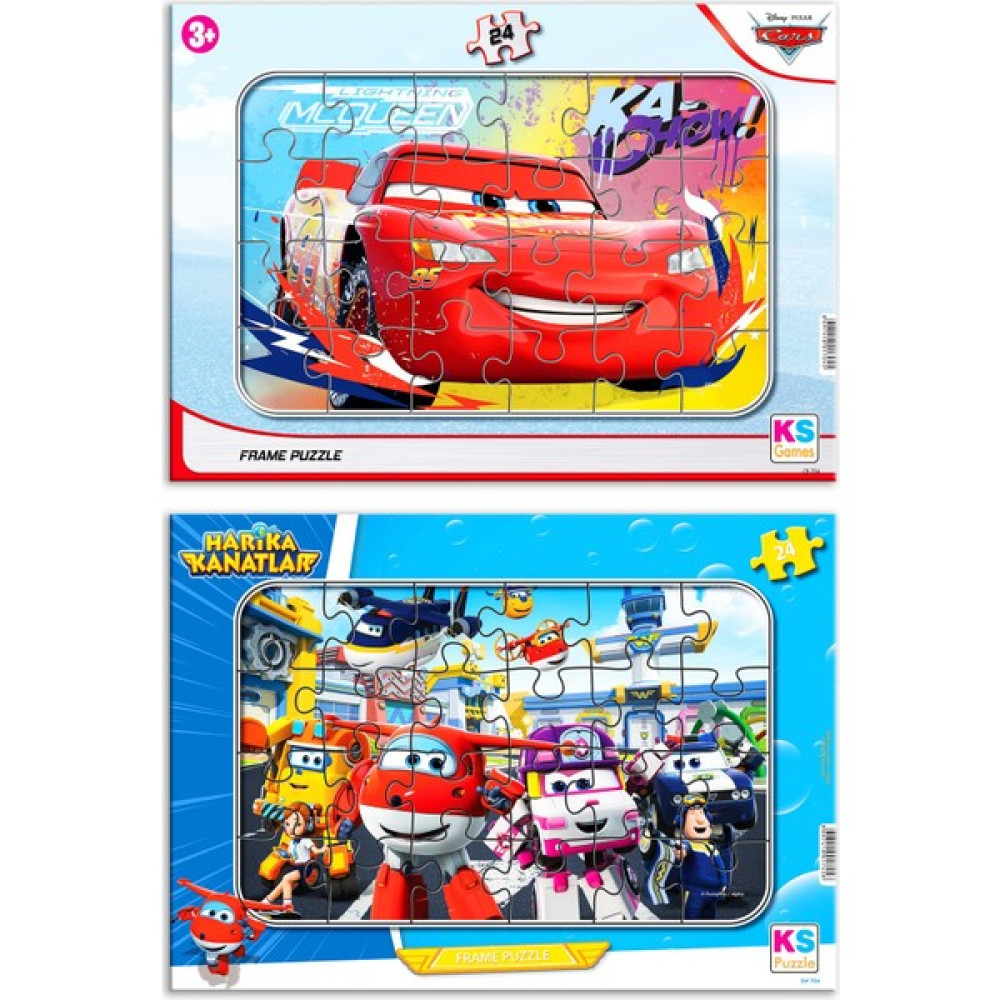 Ks Games Cars ve Harika Kanatlar 2 Li Frame Puzzle/yapboz Set Eğitici Oyuncak Fiyatı