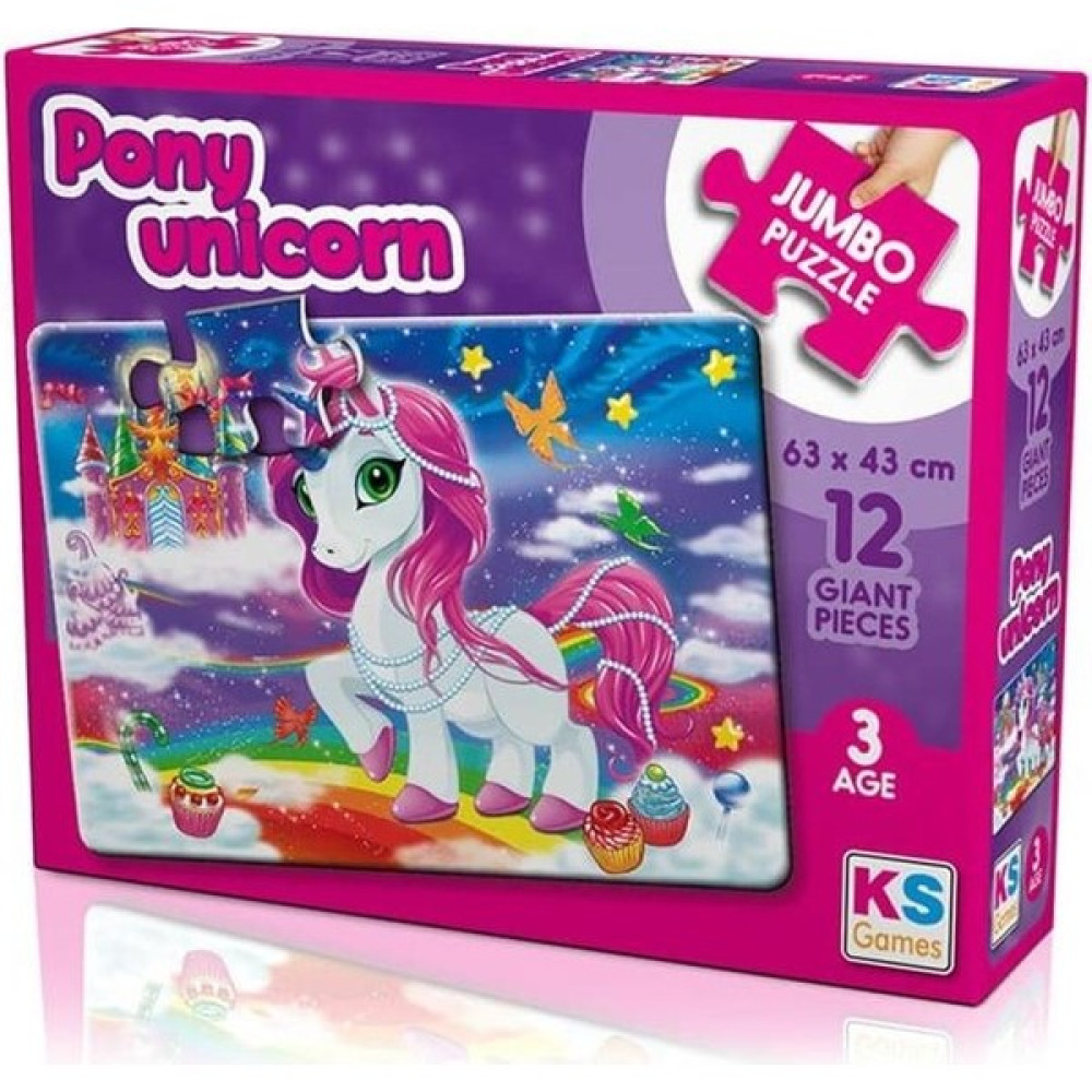 Ks Games Pony Unicorn 12 Parça Jumbo Boy Puzzle Puzzle & Aksesuarları Fiyatı