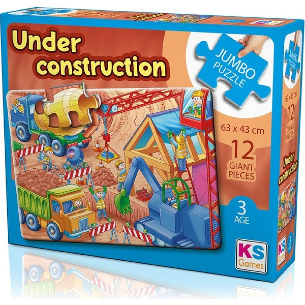 KS Games Sevimli Iş Makinaları-Taşıtlar Jumbo Puzzle/yapboz 12 Parça (3 Yaş) Eğitici Oyuncak Fiyatı