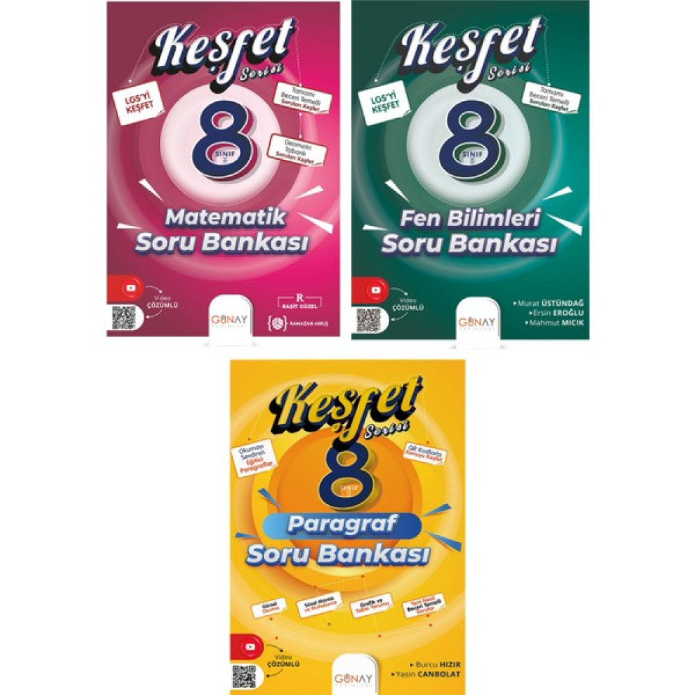 KS Kitap Satıcısı 8. Sınıf LGS Matematik Fen Bilimleri Paragraf Soru Bankası Keşfet Seti Günay Yayınları Kaynak Kitapları Fiyatı