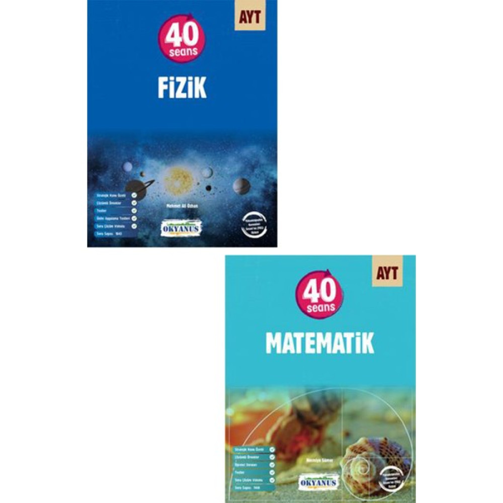 KS Kitap Satıcısı AYT 40 Seans Fizik Matematik Soru Bankası Seti Okyanus Kaynak Kitapları Fiyatı