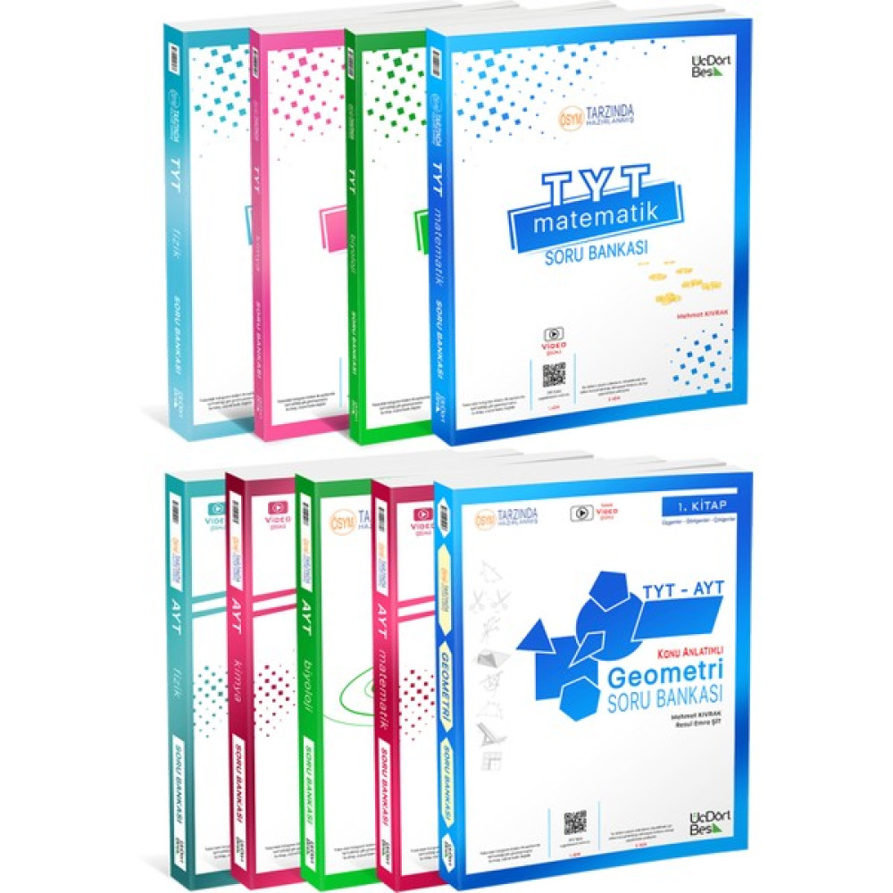 KS Kitap Satıcısı TYT AYT 2023 Fizik Kimya Biyoloji Matematik Geometri Soru Bankası Seti 345 Üç Dört Beş Yayınları Kaynak Kitapları Fiyatı