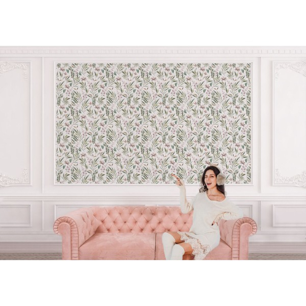 KSKNBOX Çiçek ve Yaprak Desenli Iskandinav Tarzı Duvar KAĞIDI-5555 - Renkli - 310 x 450 cm Duvar Kağıdı Fiyatı