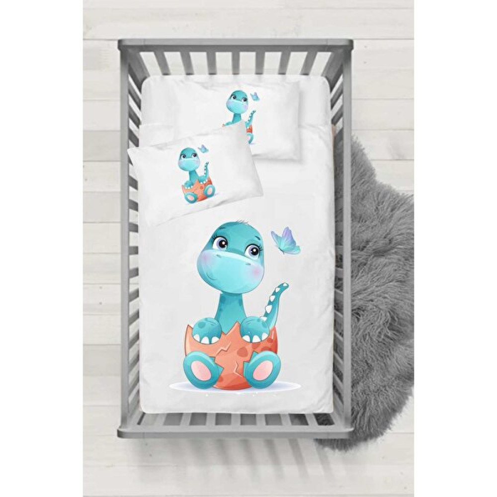 KSKNBOX Silikon Yorganlı Bebek Uyku Seti - Mavili Dinozorcuk - Renkli - 95 x 145 cm Bebek Uyku Seti Fiyatı