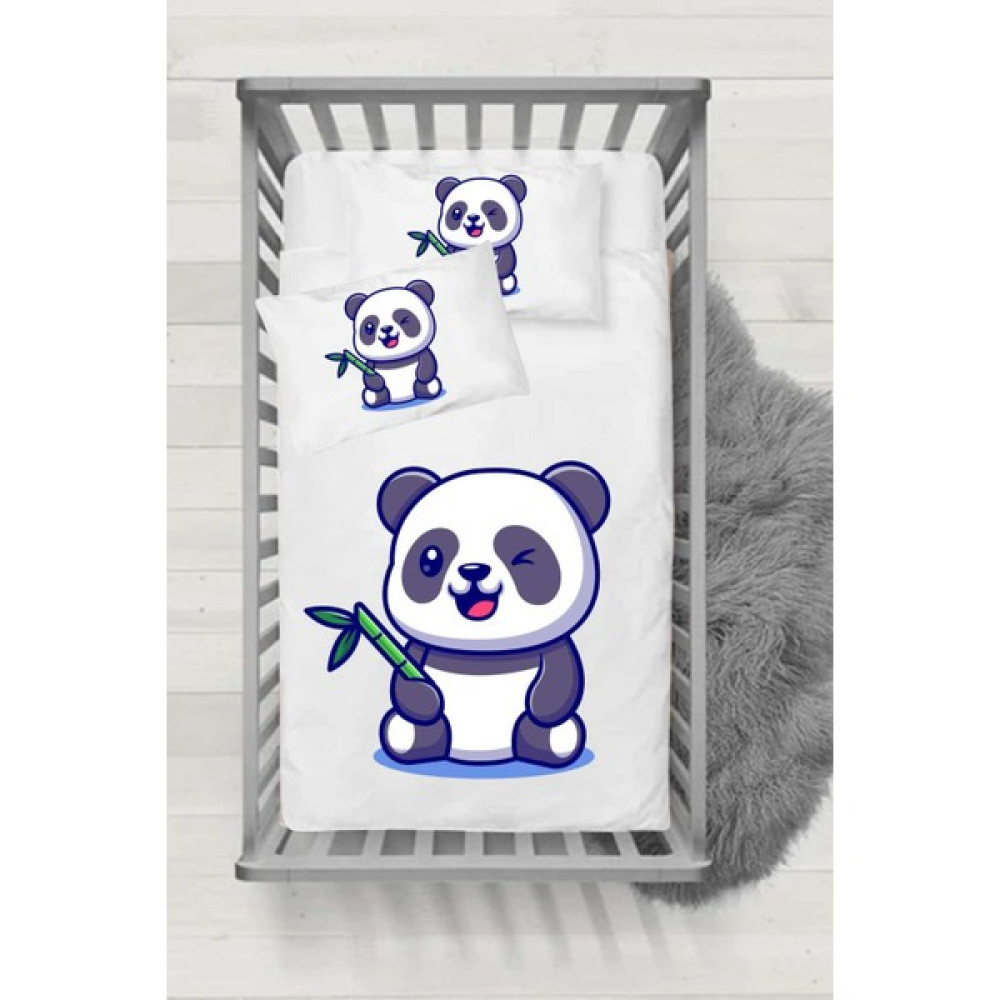 KSKNBOX Silikon Yorganlı Bebek Uyku Seti - Pandacık - Renkli - 95 x 145 cm Bebek Uyku Seti Fiyatı