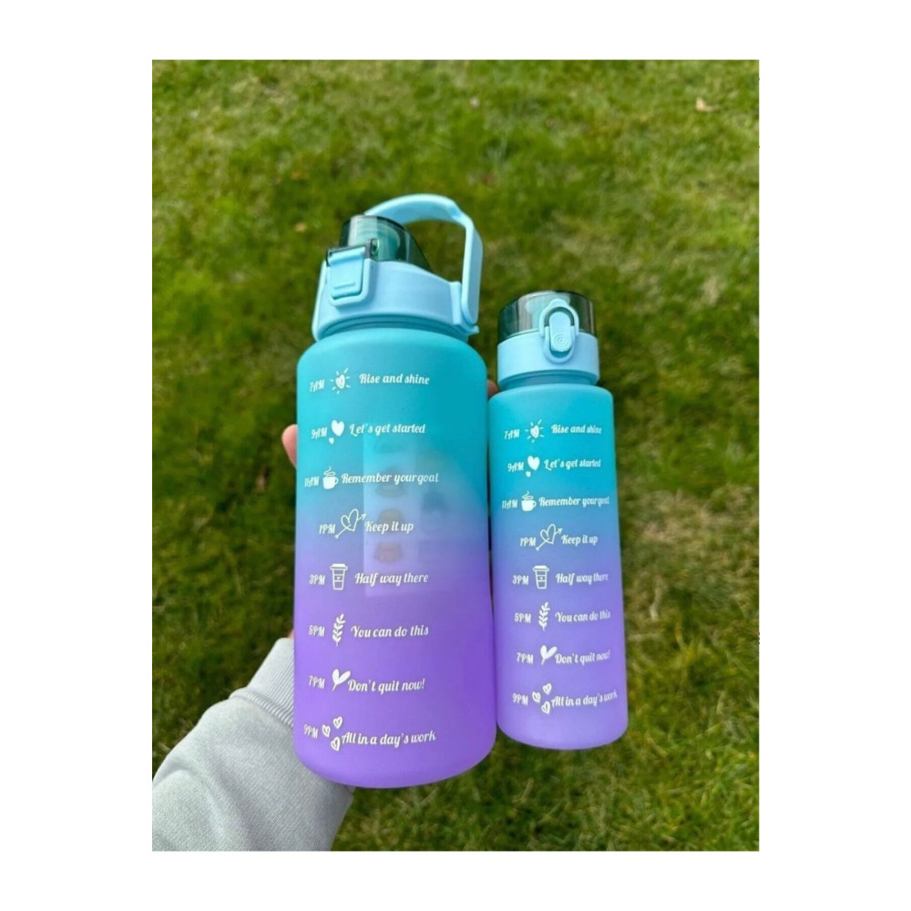 KSM HOME Motivasyonel 2li Su Matarası Su Şişesi Suluk 2 Lt 700ml Yavrulu Spor Salonu Su Şişesi Suluk Fiyatı