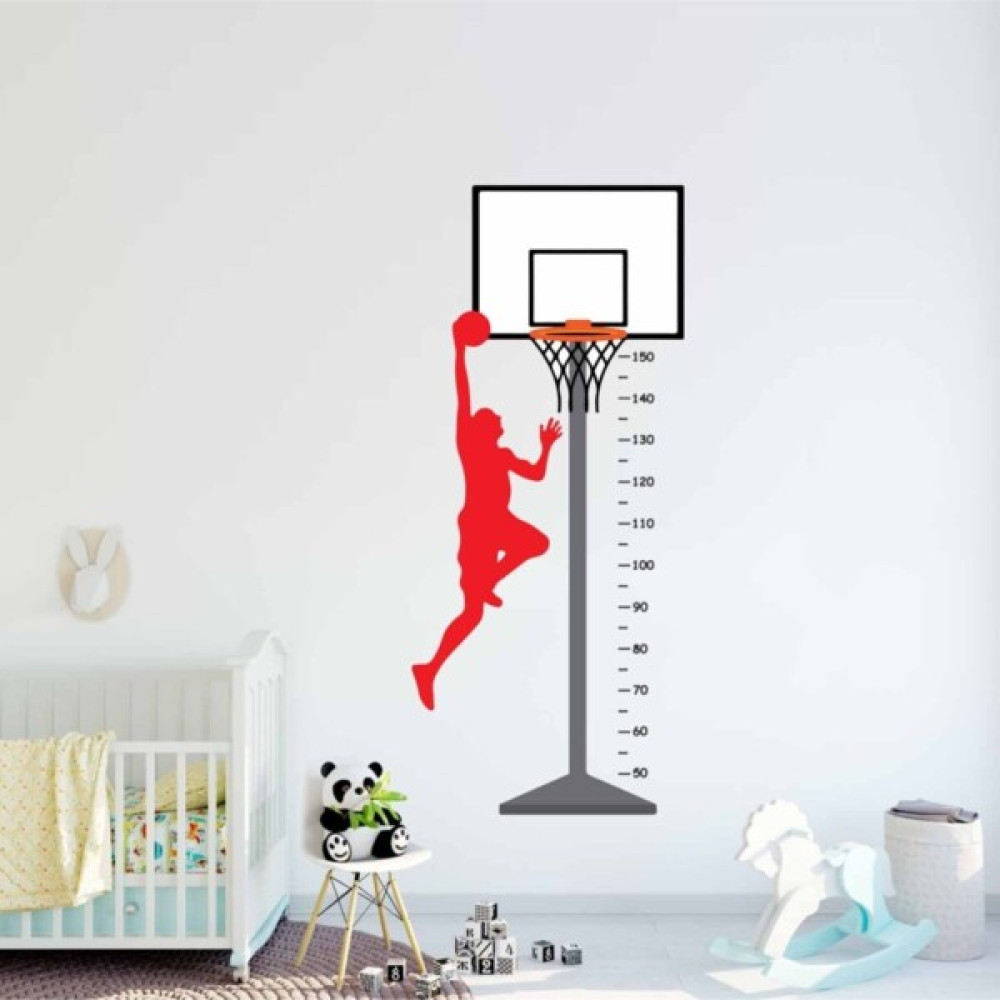 Kt Decoration Basketbol Temalı Dev Boy Ölçer Duvar Sticker Bebek Odası Tekstili Fiyatı
