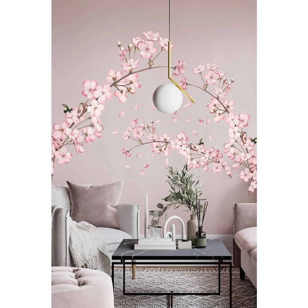 Kt Grup Japonya Sakura Çiçekleri Modern Duvar Sticker Seti 50 x 80 Beden Duvar Stickerı Fiyatı