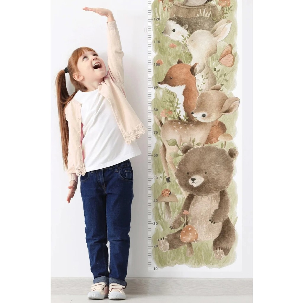 Kt Grup Pastel Hayvanlar Gelişim Tablosu Boy Ölçer Çocuk Odası Duvar Sticker - 40 x 150 cm - Renkli Kanvas Tablo Fiyatı