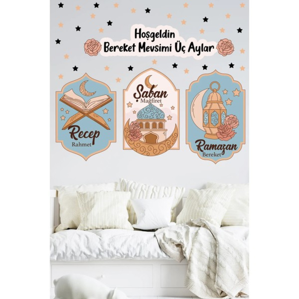 Kt Grup Ramazan Üç Aylar Bereket Mevsimi Recep Şaban Ramazan Cam Kapı Duvar Sticker - 40 x 100 cm Duvar Stickerı Fiyatı