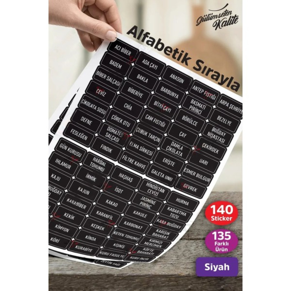 Kt Grup Siyah 140 Adet Baharat Bakliyat Kuruyemiş Kavanoz Etiketi Sticker Düzenleyici Duvar Stickerı Fiyatı