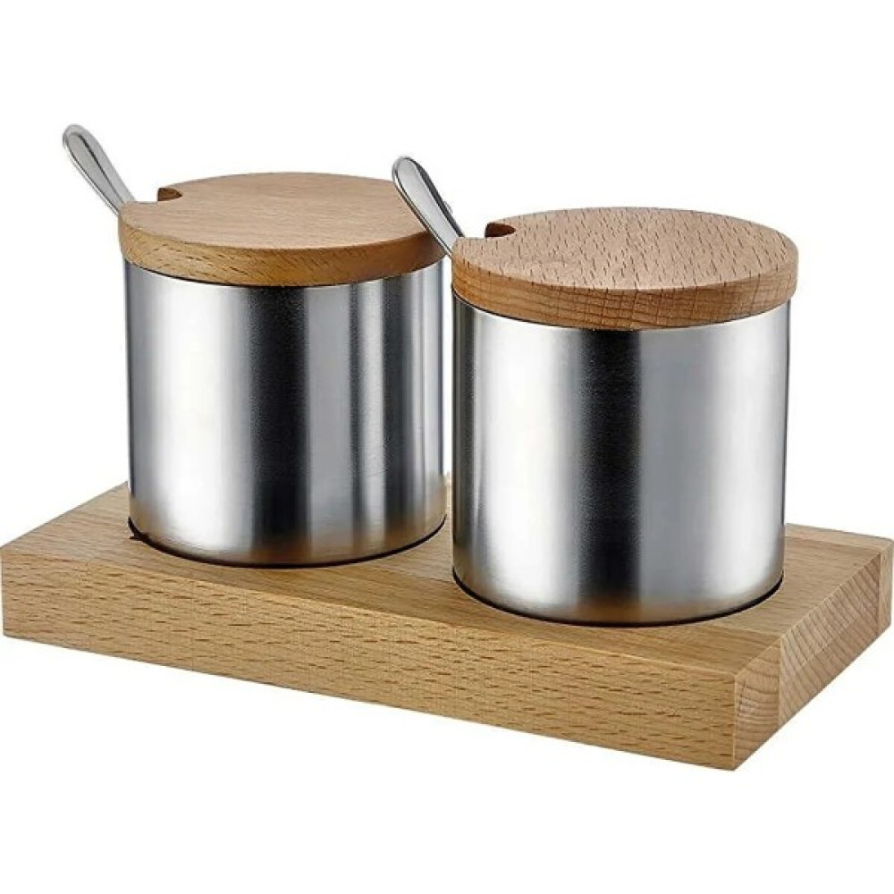 KT Home Baharatlık Set Paslanmaz Çelik Ikili Baharatlık Ahşap Stand Cafe Kafe Restaurant Lokanta 112 Baharat Setleri & Baharatlıklar Fiyatı