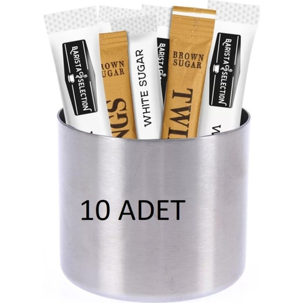 KT Home Stik Şekerlik Stik Kafe Restaurant Lokanta Paslanmaz Çelik Şekerlik Metal Çay Bahçesi 10 Adet Büyük 6 Cm - Krom Kase Fiyatı