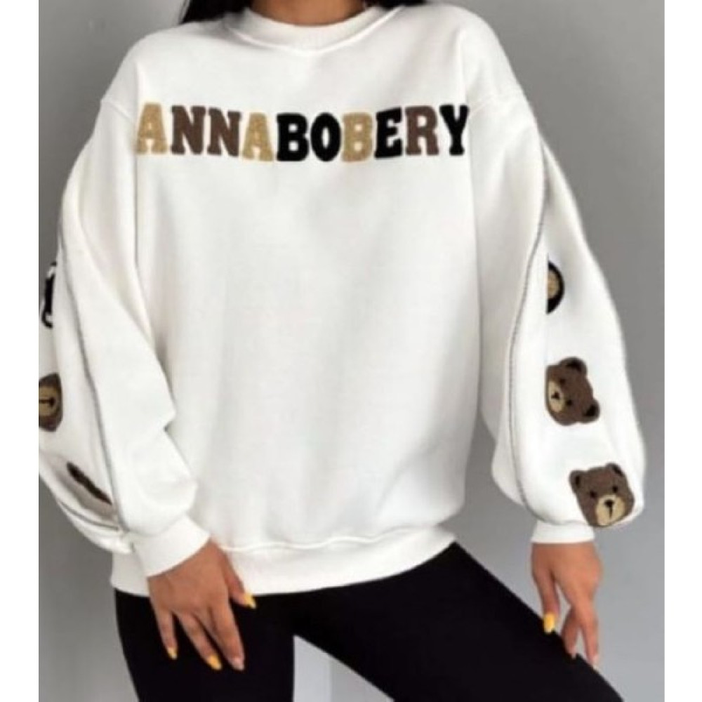 Ktn Aykurr Kadın Içi Şardonlu Kollarıfermuar Detaylı Beyaz Sweatshirt Bayan Sweatshirt Fiyatı