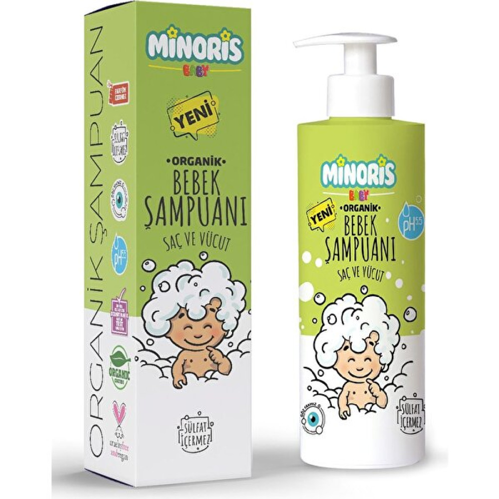 KTYRA52 Minoris Baby Organik Bebek Saç ve Vücut Şampuanı 400ML Bebek Bakım Seti Fiyatı