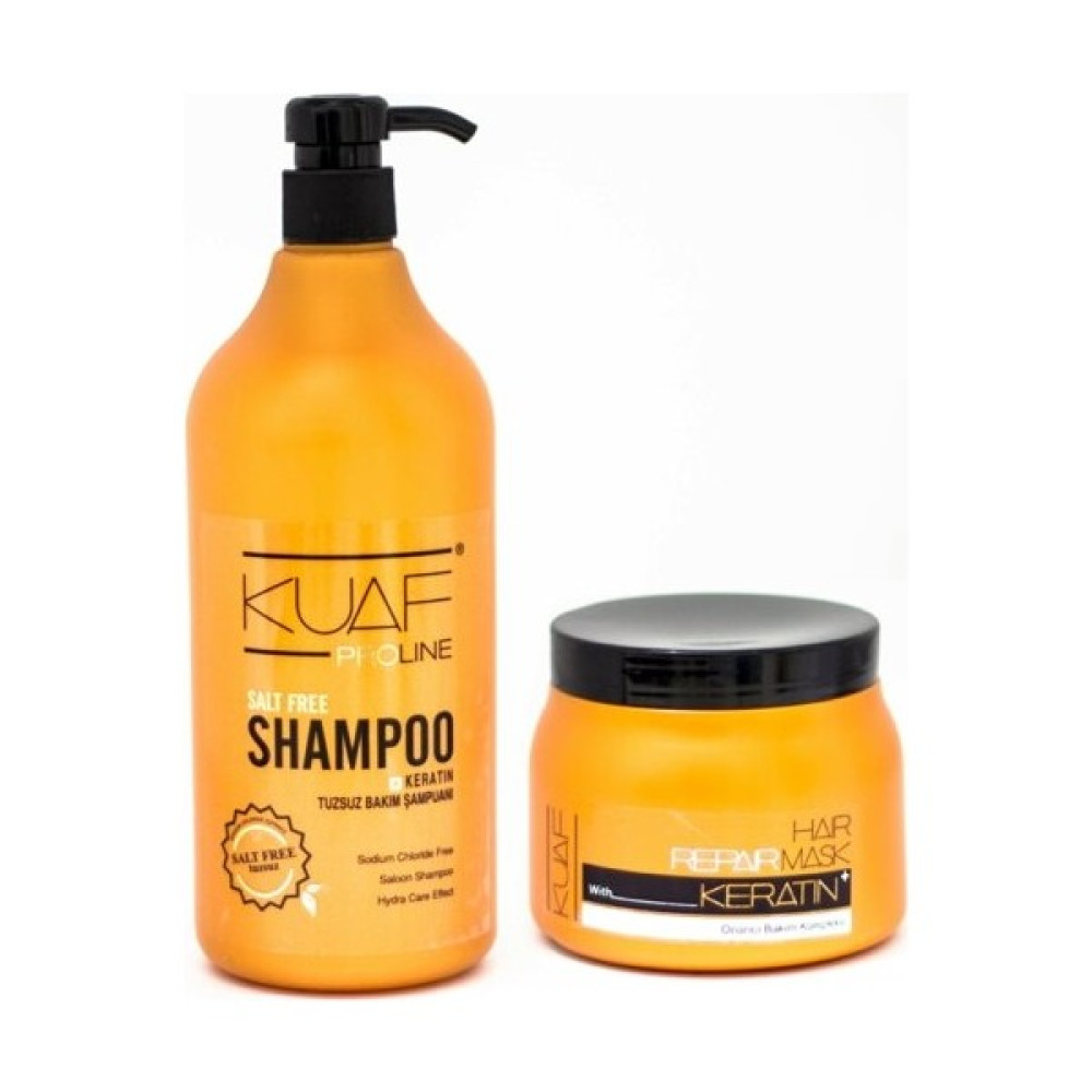 Kuaf Keratin Tuzsuz Şampuan 1000 ml + Keratin Saç Maskesi 500 ml Şampuan ve Saç Kremi Fiyatı