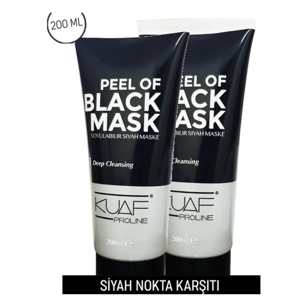 Kuaf Siyah Nokta Karşıtı Soyulabilir Siyah Maske 200ML x 2 Adet - 1 Maskeler Fiyatı