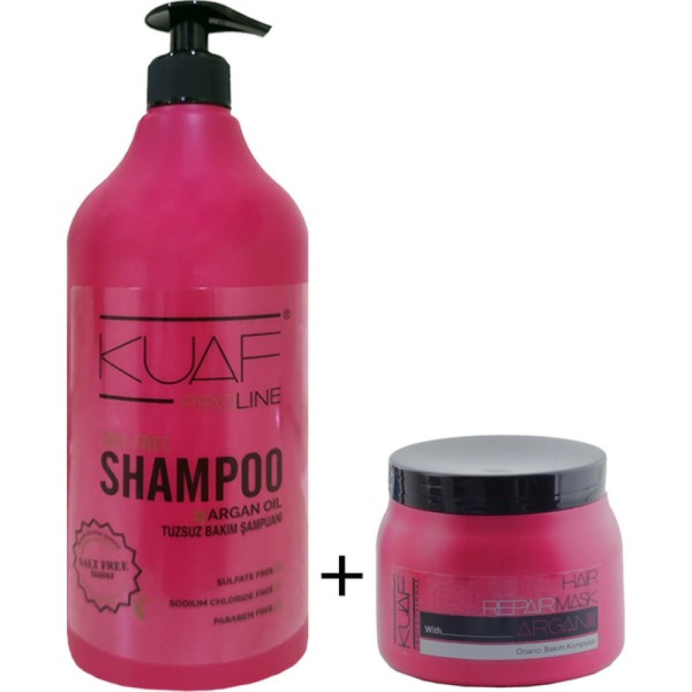 Kuaf Tuzsuz Argan Yağlı Bakım Şampuanı 1000 ml + Saç Bakım Maskesi Argan 500 ml Şampuan ve Saç Kremi Fiyatı