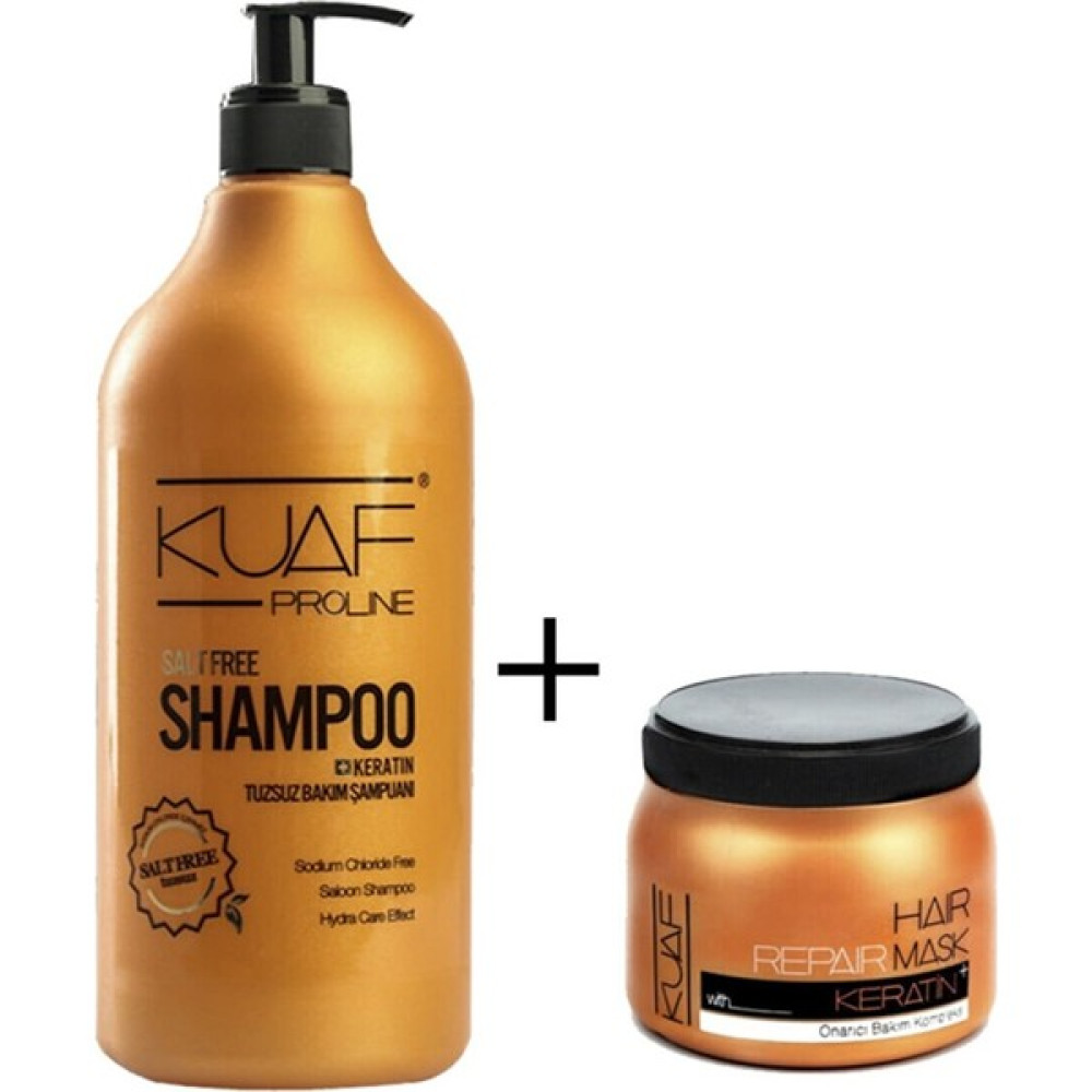 Kuaf Tuzsuz Şampuan Keratin 1 Lt + Keratin Saç Maskesi 250 ml Şampuan ve Saç Kremi Fiyatı