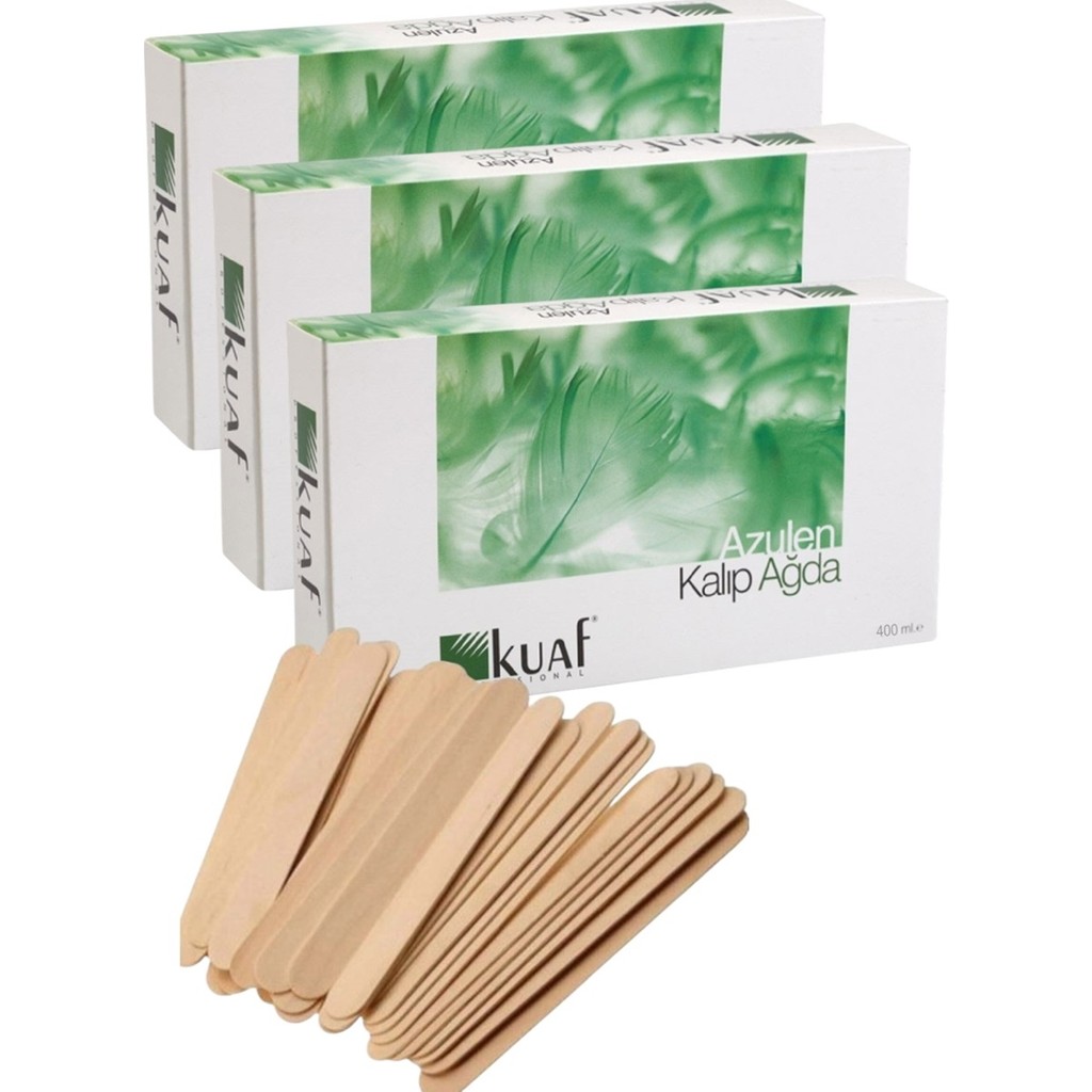 Kuaf Yeşil Azulen Kalıp Ağda 3 Adet 400 gr x 100'lü Spatula Ağda Ürünleri ve Makineleri Fiyatı