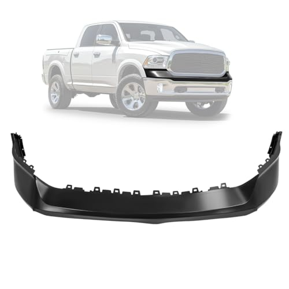 KUAFU Front Bumper Cover Top Pad Compatible with 2013-2018 Ram 1500, 2019-2024 Ram 1500 Classic,Primed,W/O Fog Light & Sensor Hole,Front Upper Bumper Cover Replacement for 68197697AA CH1014108