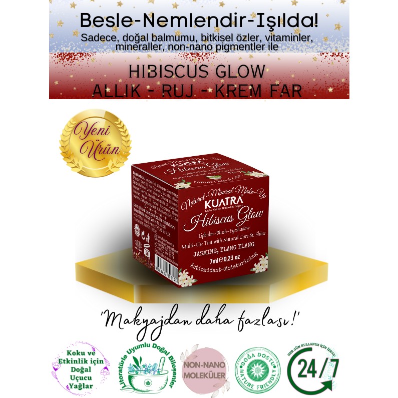 Kuatra Hibiscus Glow Besleyici, Nemlendirici Allık Ruj Göz Farı Doğal Içerik Rujlar & Dudak Parlatıcıları Fiyatı