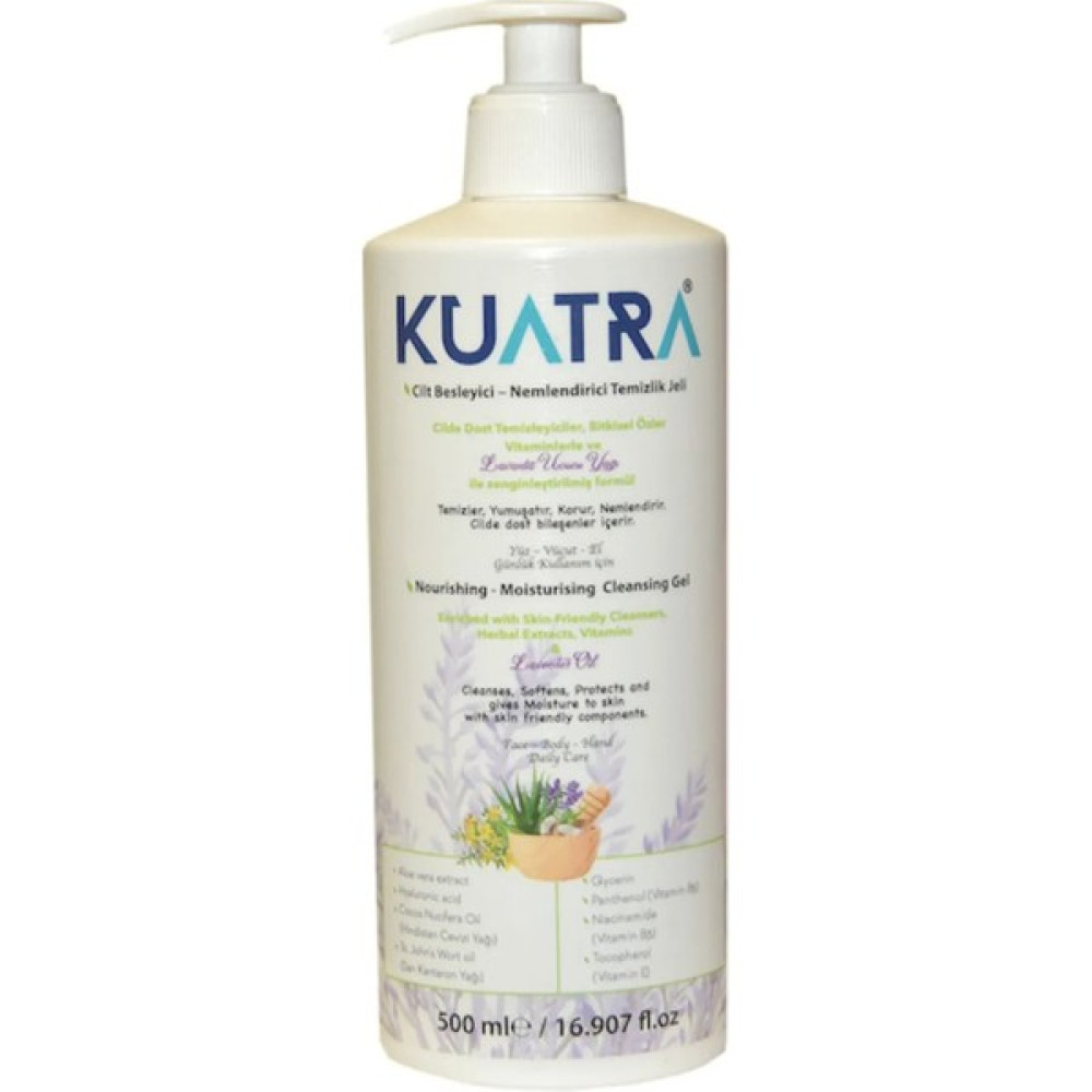 Kuatra Nemlendirici Besleyici Temizlik Jeli 500ML (Tıbbi Lavanta Uçucu Yağı Içeren) Cilt Temizleme ve Peeling Fiyatı